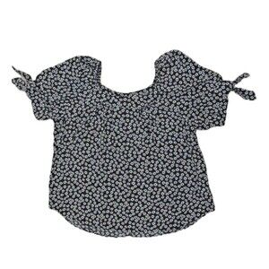 Karen Kane Plus Size 2X Printed Square Neck Top Ditsy Floral Print Prairie USA